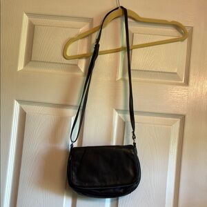 Margot Black Leather Crossbody Bag